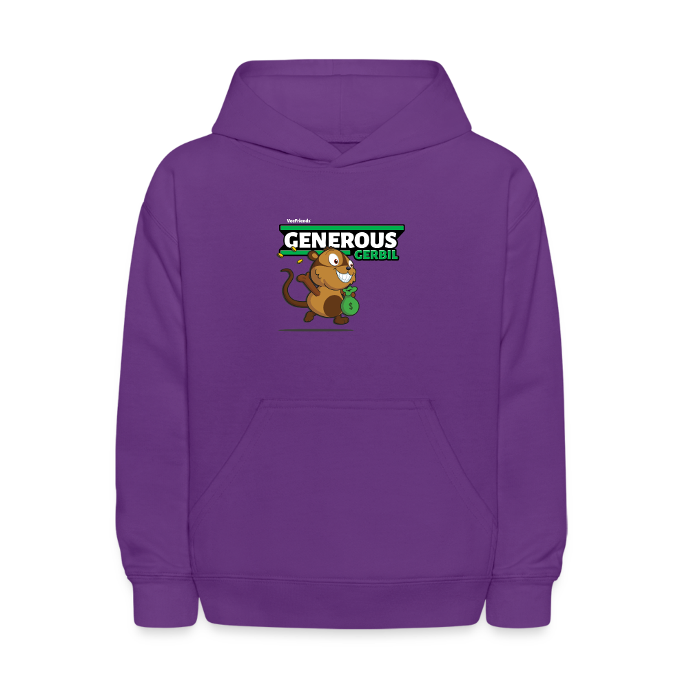 Generous Gerbil Character Comfort Kids Hoodie - purple