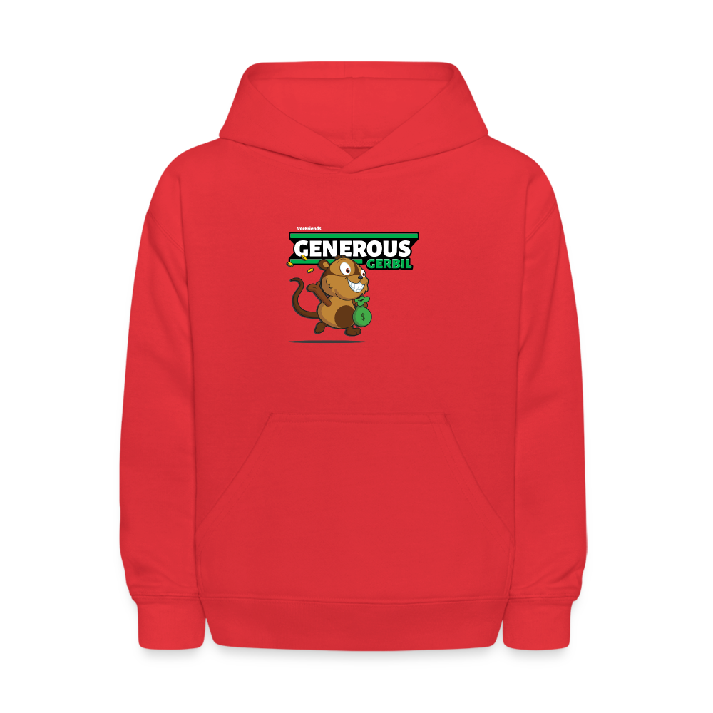 Generous Gerbil Character Comfort Kids Hoodie - red