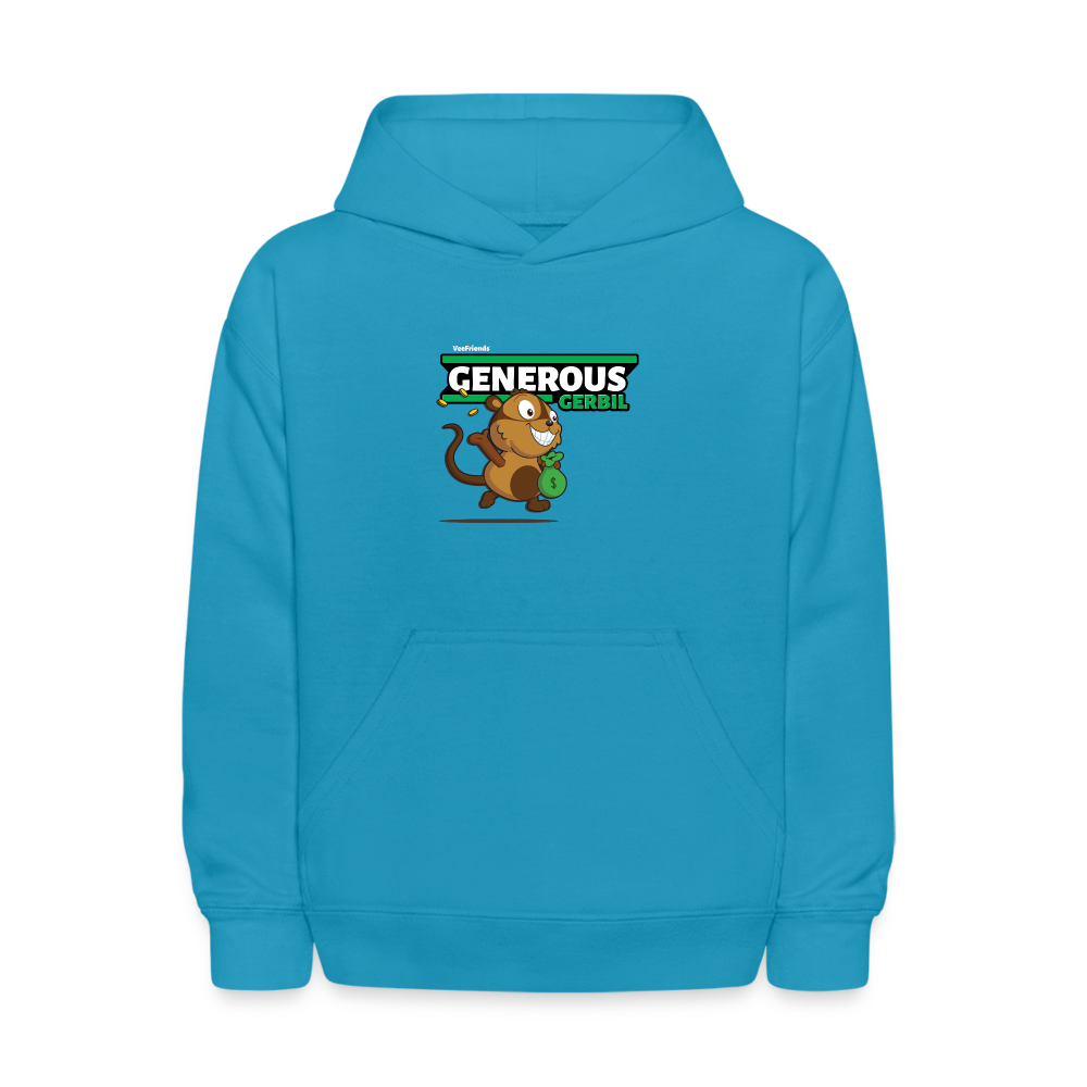 Generous Gerbil Character Comfort Kids Hoodie - turquoise