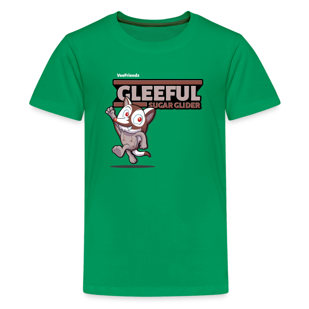 Gleeful Sugar Glider Character Comfort Kids Tee - kelly green