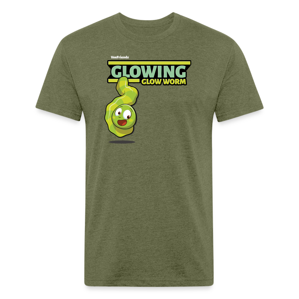 Glowing Glow Worm Character Comfort Adult Tee - heather military green