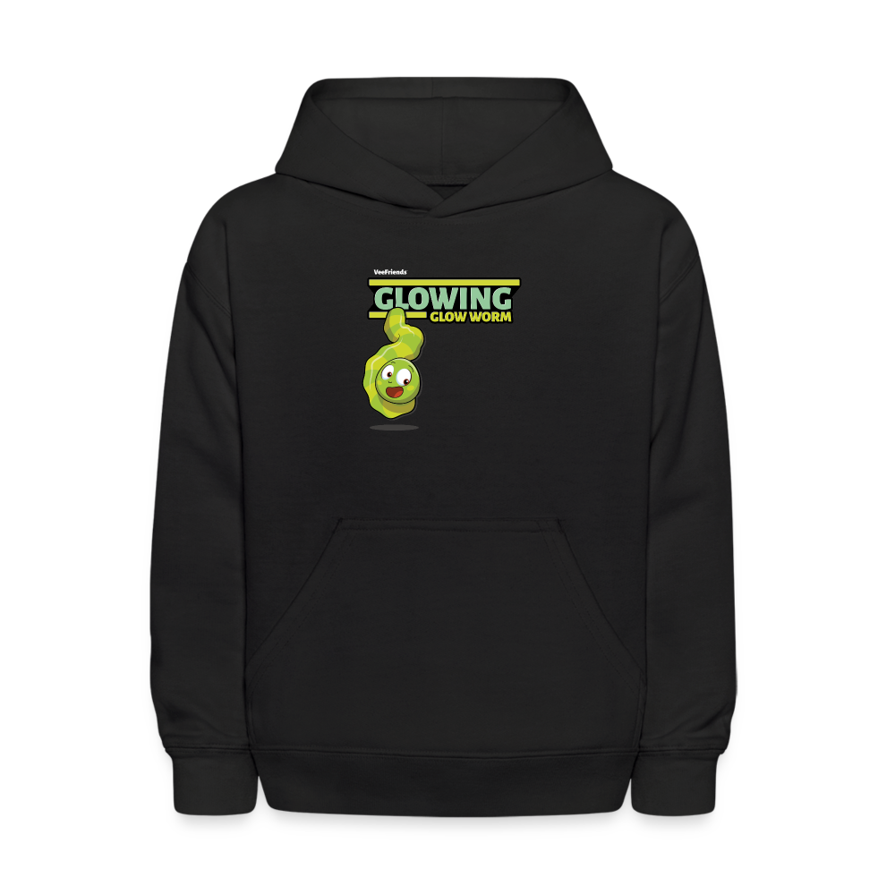 Glowing Glow Worm Character Comfort Kids Hoodie - black