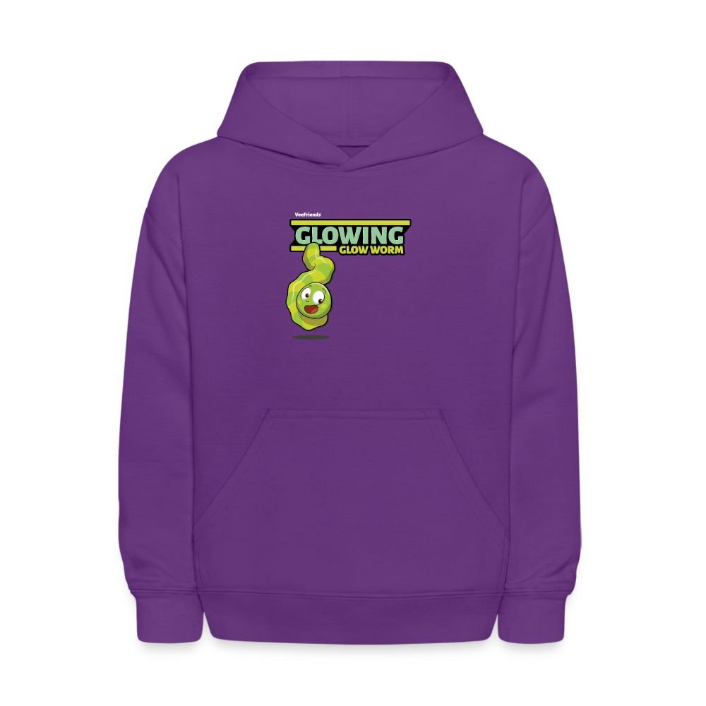 Glowing Glow Worm Character Comfort Kids Hoodie - purple