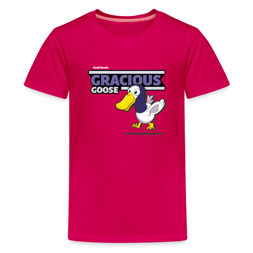 Gracious Goose Character Comfort Kids Tee - dark pink