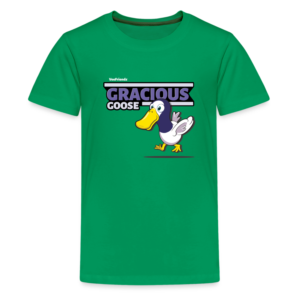 Gracious Goose Character Comfort Kids Tee - kelly green