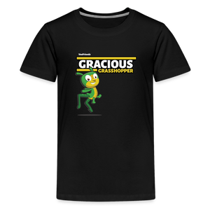 Gracious Grasshopper Character Comfort Kids Tee - black