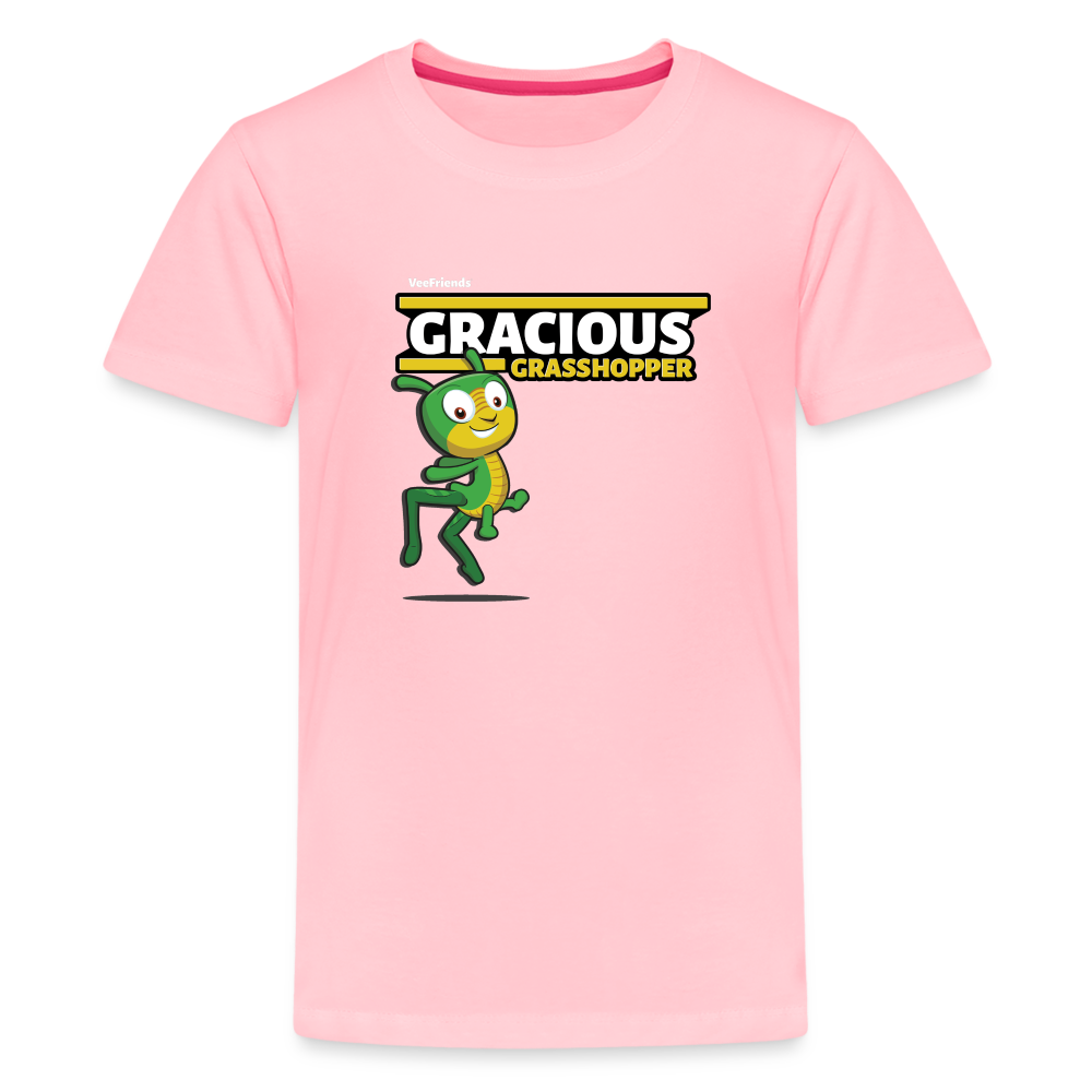 Gracious Grasshopper Character Comfort Kids Tee - pink