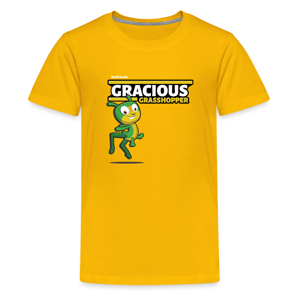 Gracious Grasshopper Character Comfort Kids Tee - sun yellow