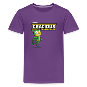 Gracious Grasshopper Character Comfort Kids Tee - purple