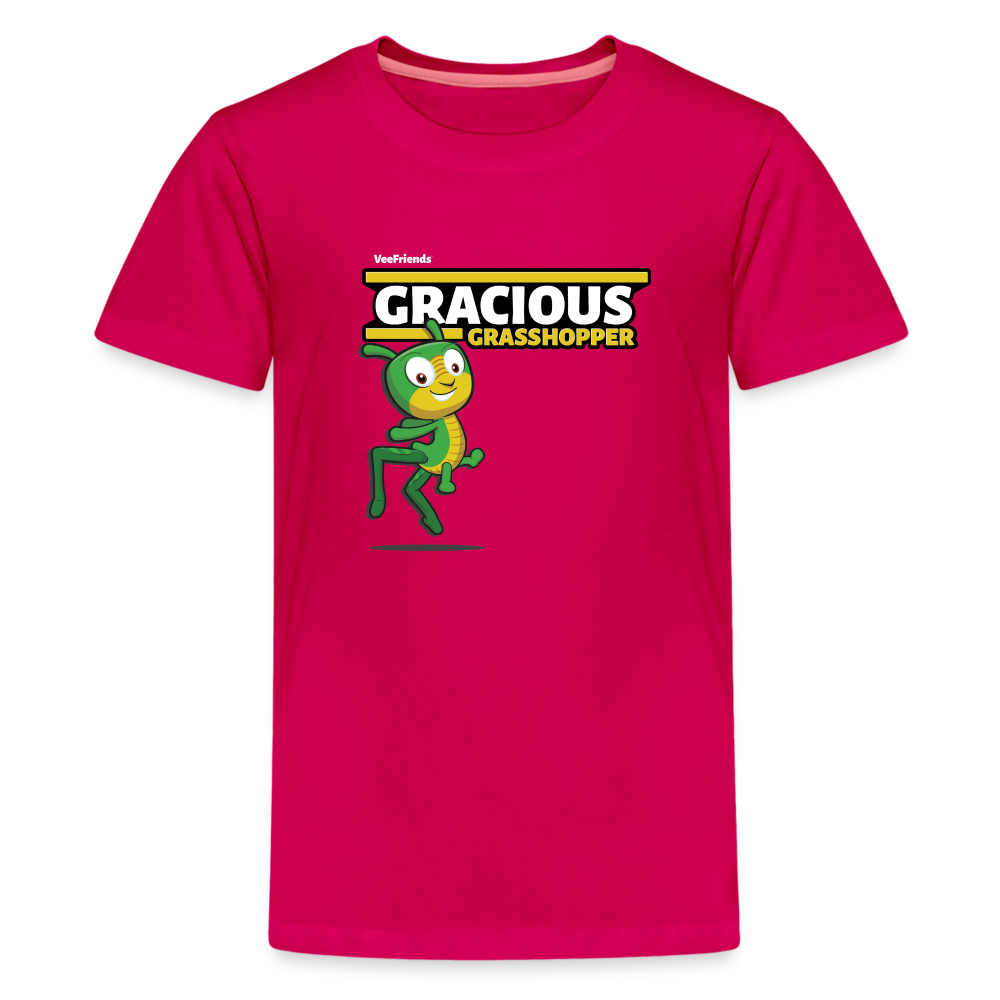 
            
                Load image into Gallery viewer, Gracious Grasshopper Character Comfort Kids Tee - dark pink
            
        