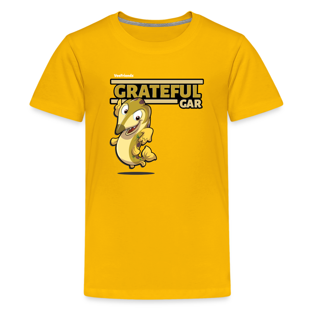 Grateful Gar Character Comfort Kids Tee - sun yellow