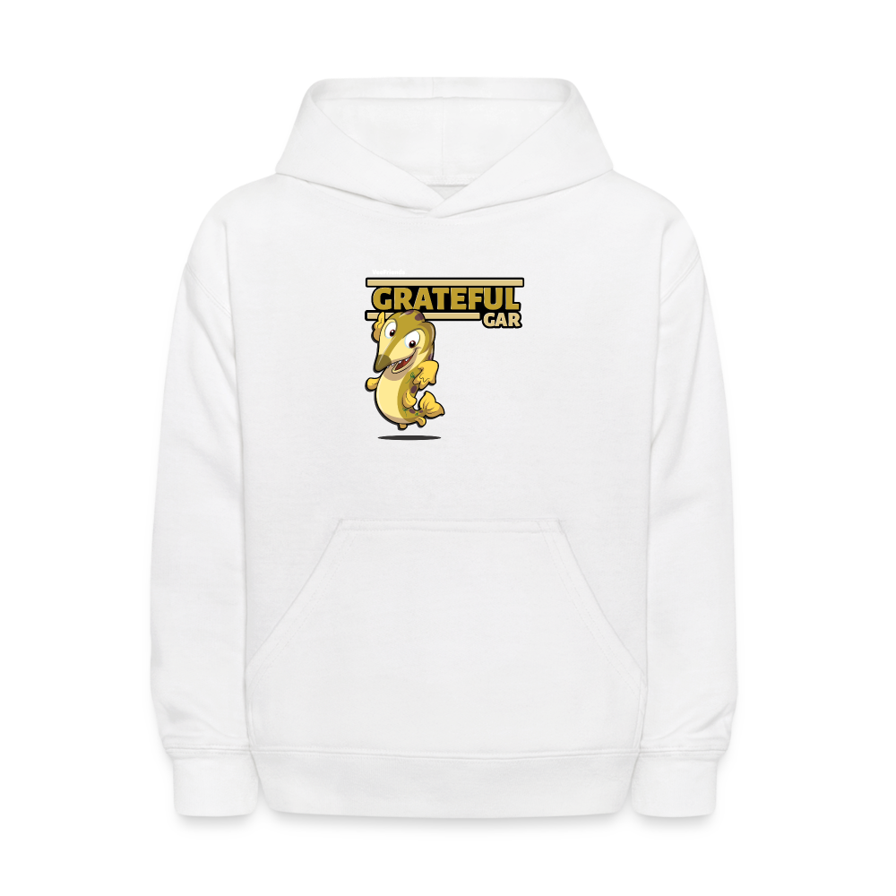 Grateful Gar Character Comfort Kids Hoodie - white