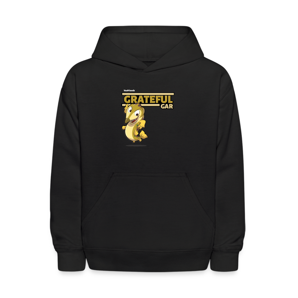 Grateful Gar Character Comfort Kids Hoodie - black