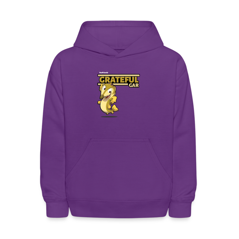 Grateful Gar Character Comfort Kids Hoodie - purple