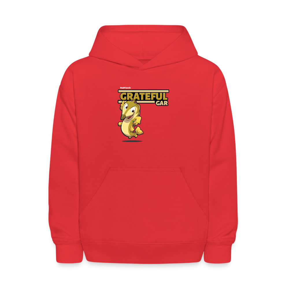 Grateful Gar Character Comfort Kids Hoodie - red