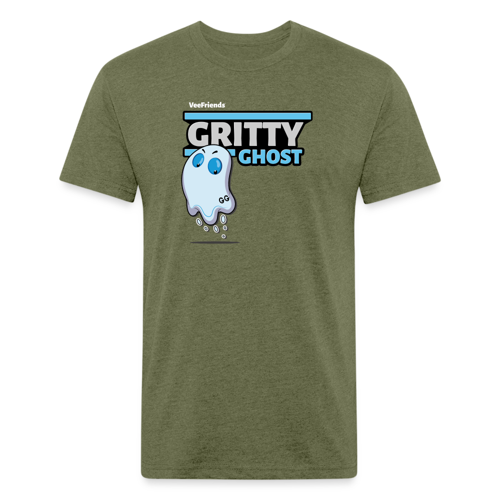 Gritty Ghost Character Comfort Adult Tee - heather military green