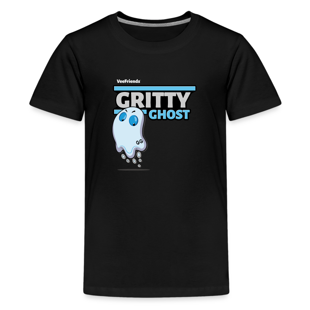 Gritty Ghost Character Comfort Kids Tee - black