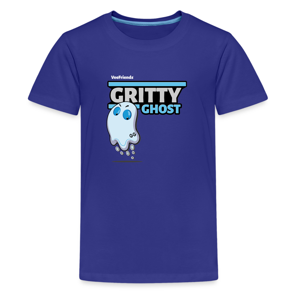 Gritty Ghost Character Comfort Kids Tee - royal blue