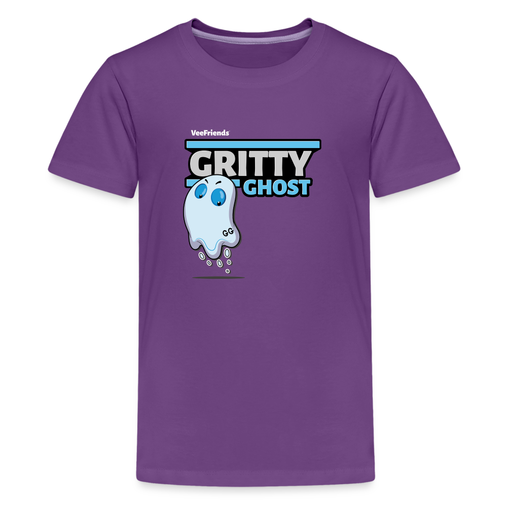 Gritty Ghost Character Comfort Kids Tee - purple