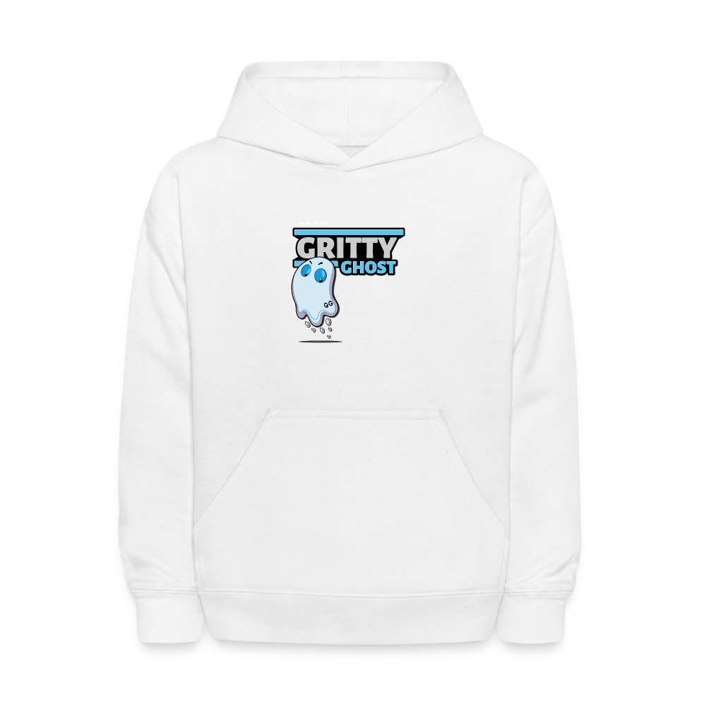 Gritty Ghost Character Comfort Kids Hoodie - white