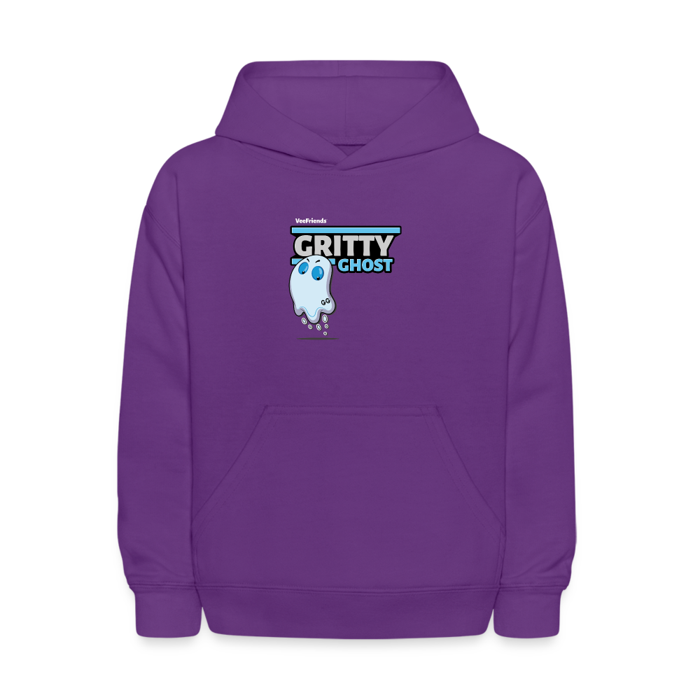 Gritty Ghost Character Comfort Kids Hoodie - purple