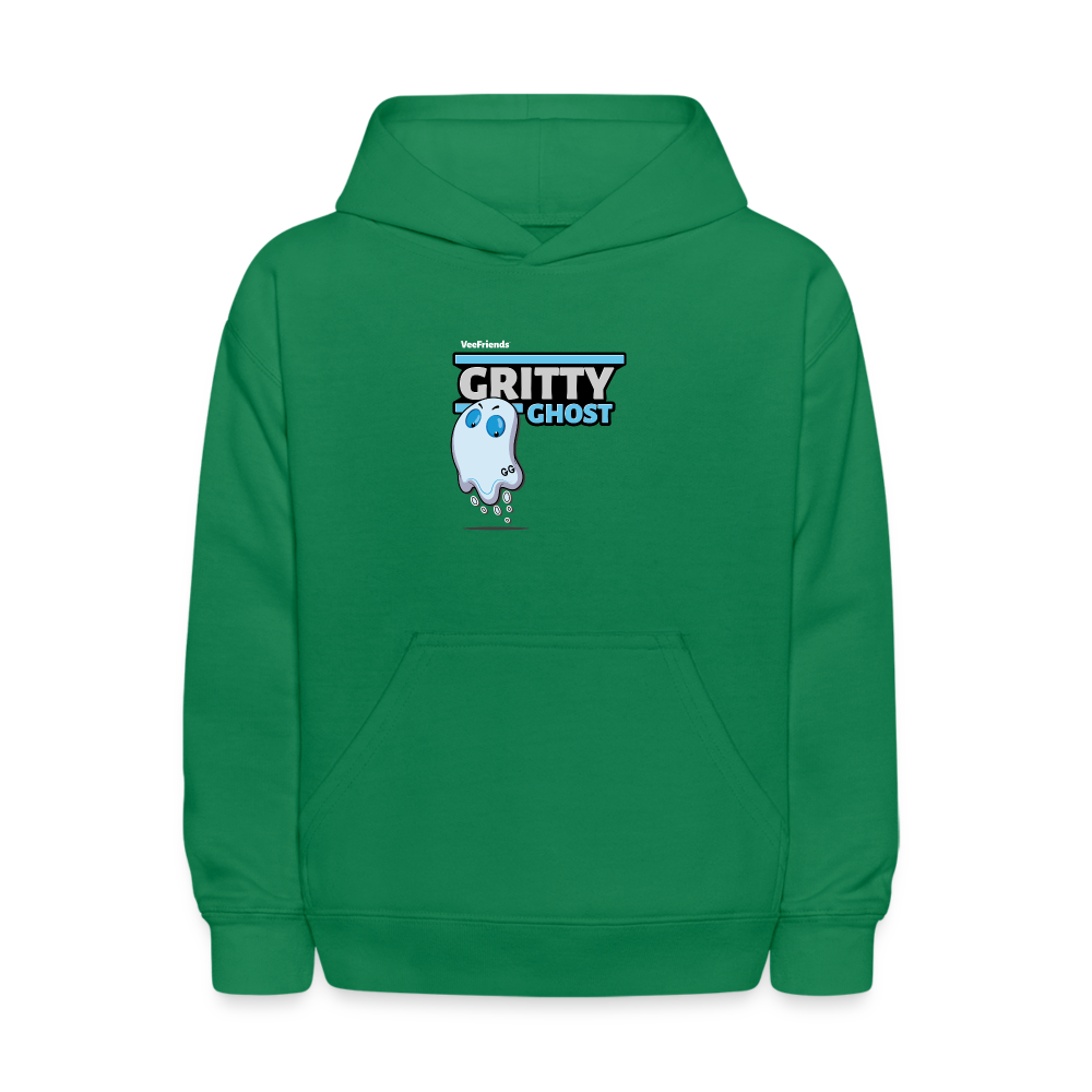 Gritty Ghost Character Comfort Kids Hoodie - kelly green