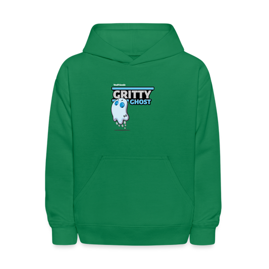 Gritty Ghost Character Comfort Kids Hoodie - kelly green