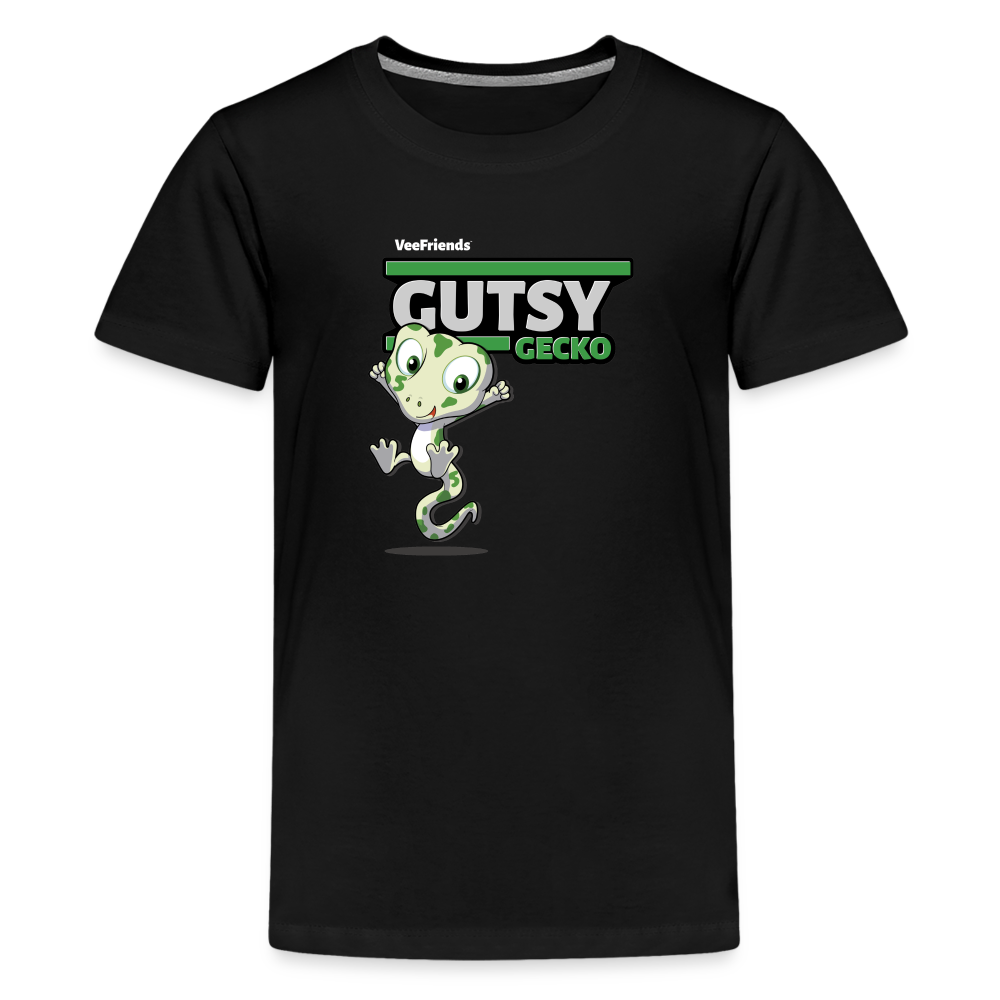 Gutsy Gecko Character Comfort Kids Tee - black