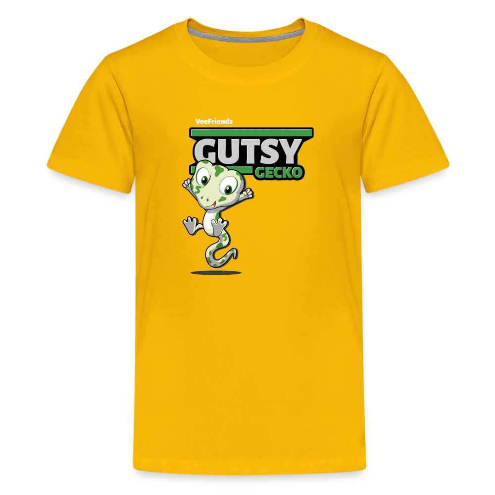 Gutsy Gecko Character Comfort Kids Tee - sun yellow