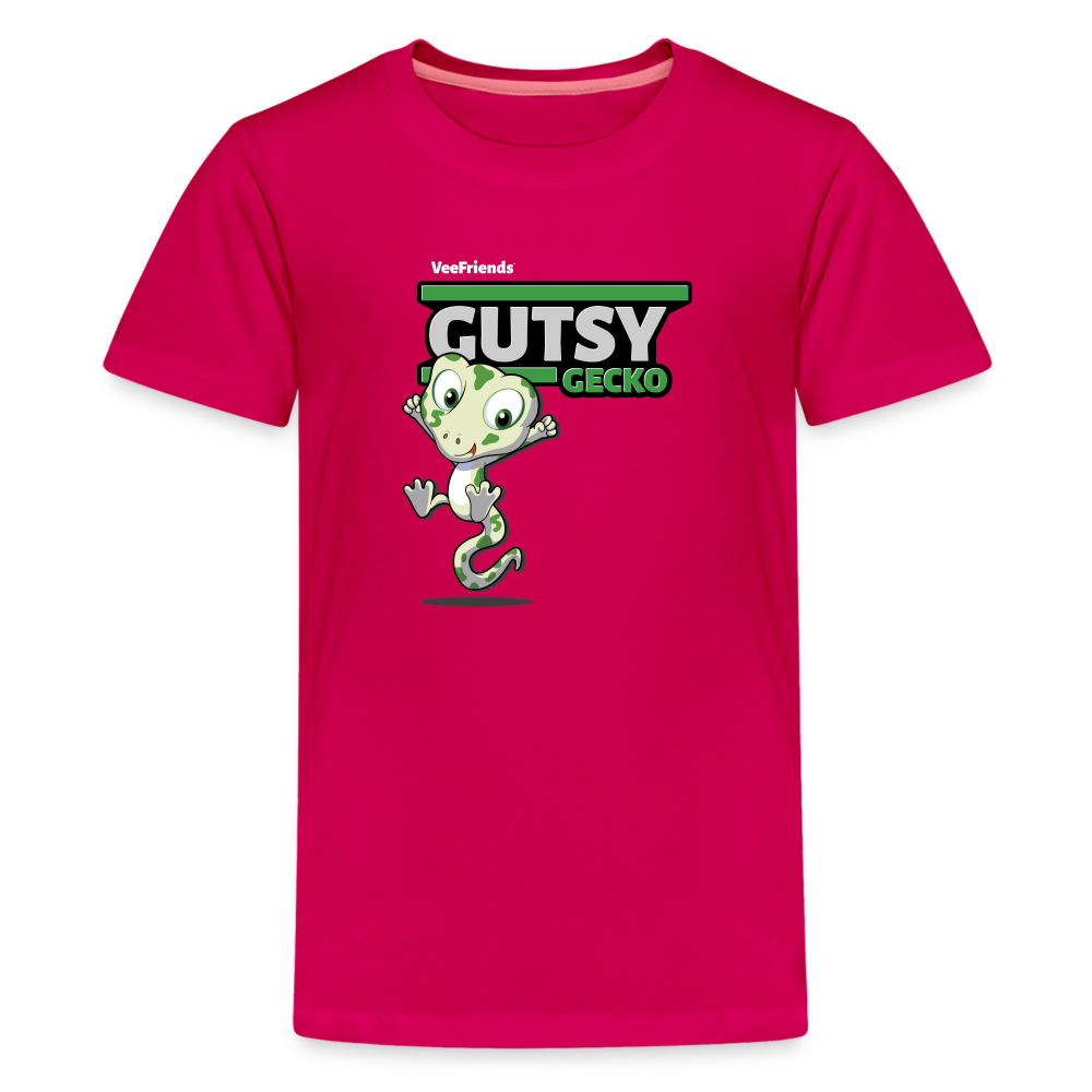 Gutsy Gecko Character Comfort Kids Tee - dark pink