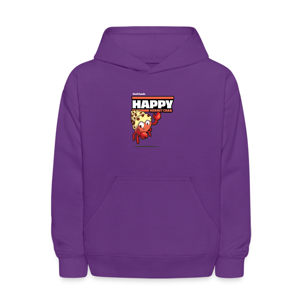 Happy Hermit Crab Character Comfort Kids Hoodie - purple