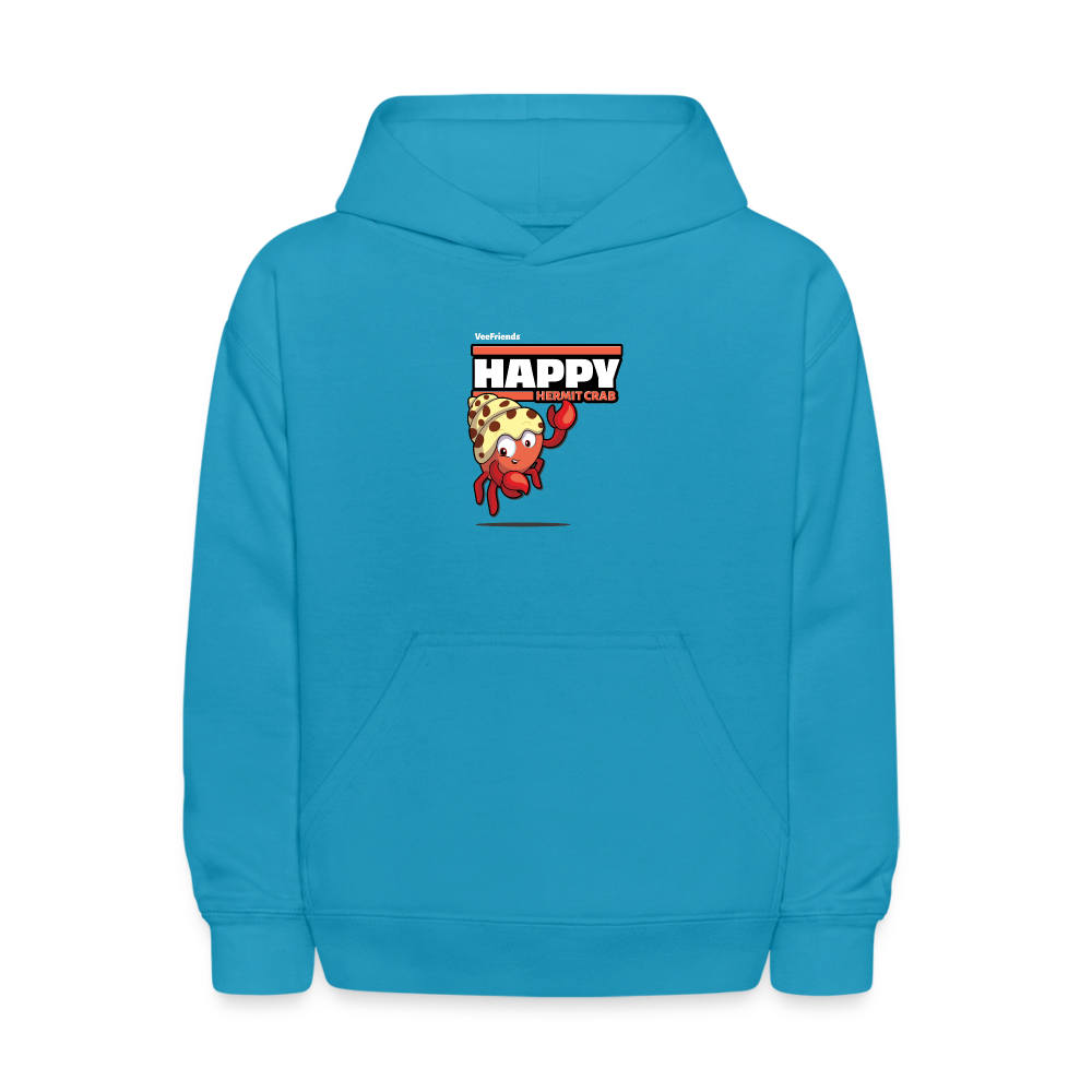 Happy Hermit Crab Character Comfort Kids Hoodie - turquoise