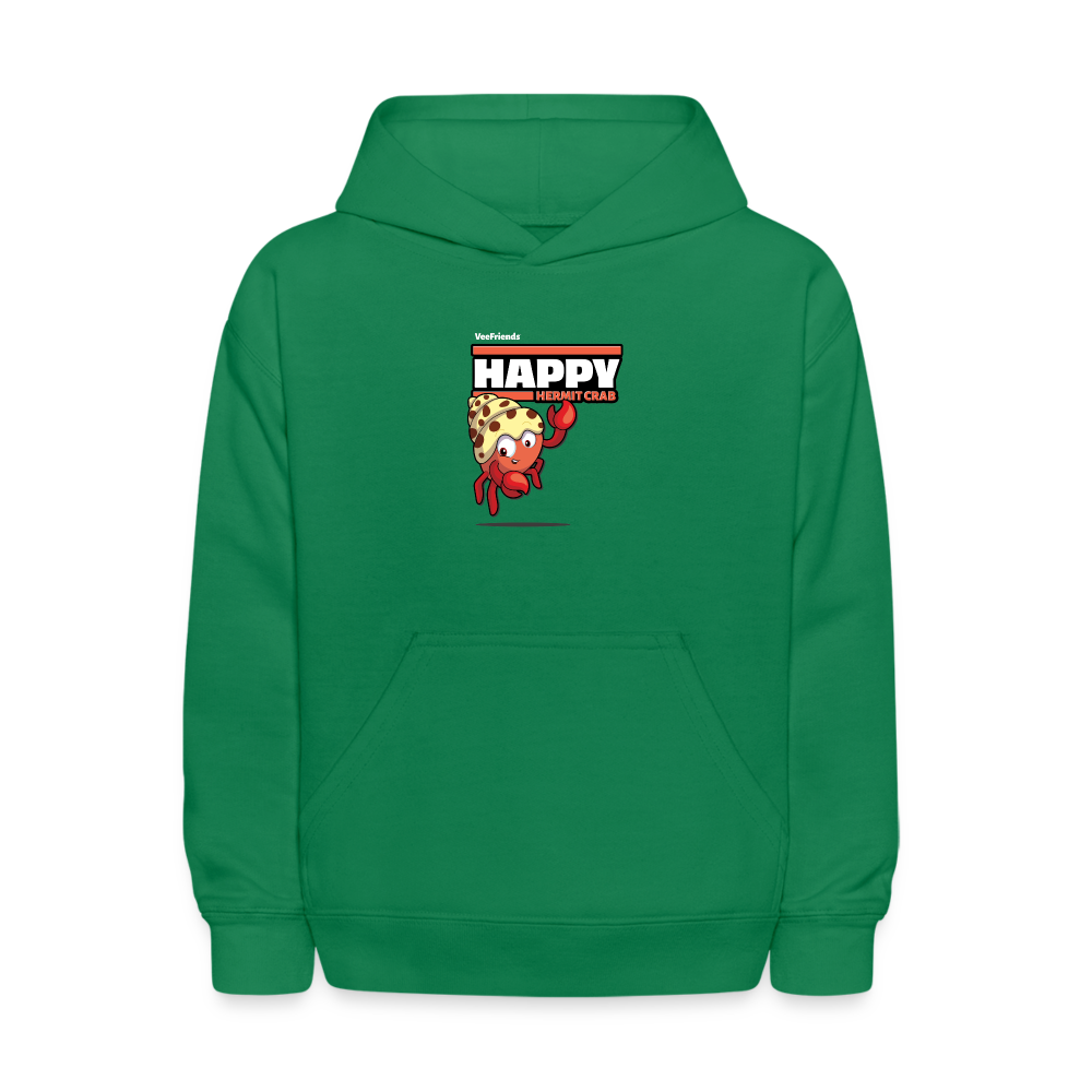 Happy Hermit Crab Character Comfort Kids Hoodie - kelly green