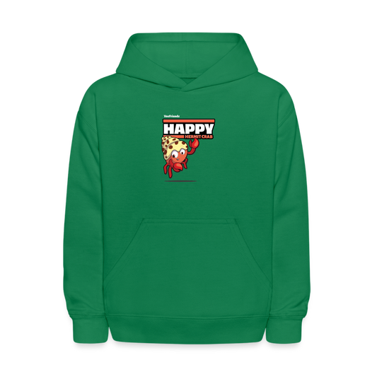 Happy Hermit Crab Character Comfort Kids Hoodie - kelly green