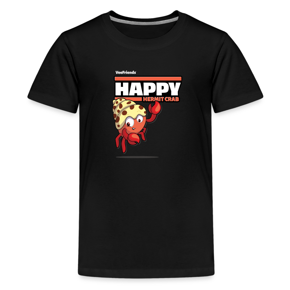 Happy Hermit Crab Character Comfort Kids Tee - black