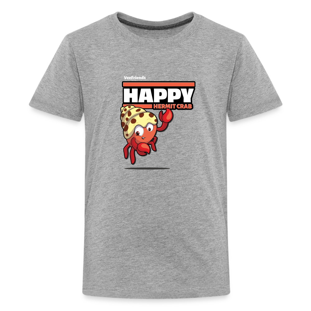 Happy Hermit Crab Character Comfort Kids Tee - heather gray