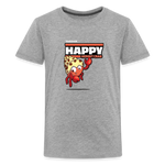 Happy Hermit Crab Character Comfort Kids Tee - heather gray