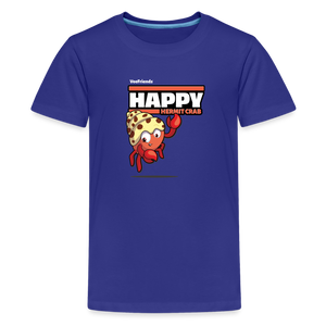 Happy Hermit Crab Character Comfort Kids Tee - royal blue