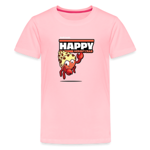 Happy Hermit Crab Character Comfort Kids Tee - pink