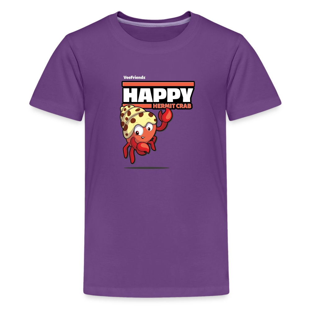 Happy Hermit Crab Character Comfort Kids Tee - purple