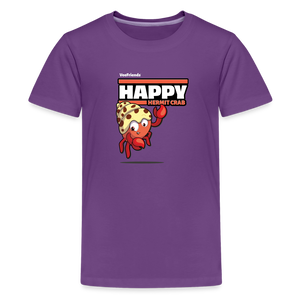 Happy Hermit Crab Character Comfort Kids Tee - purple