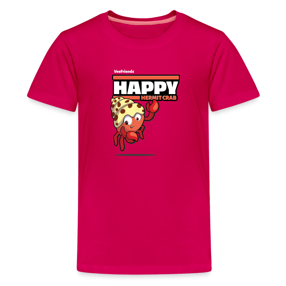 Happy Hermit Crab Character Comfort Kids Tee - dark pink