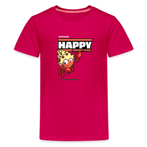 Happy Hermit Crab Character Comfort Kids Tee - dark pink