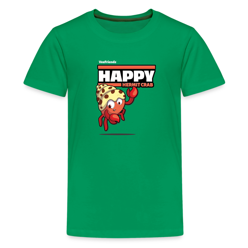 Happy Hermit Crab Character Comfort Kids Tee - kelly green