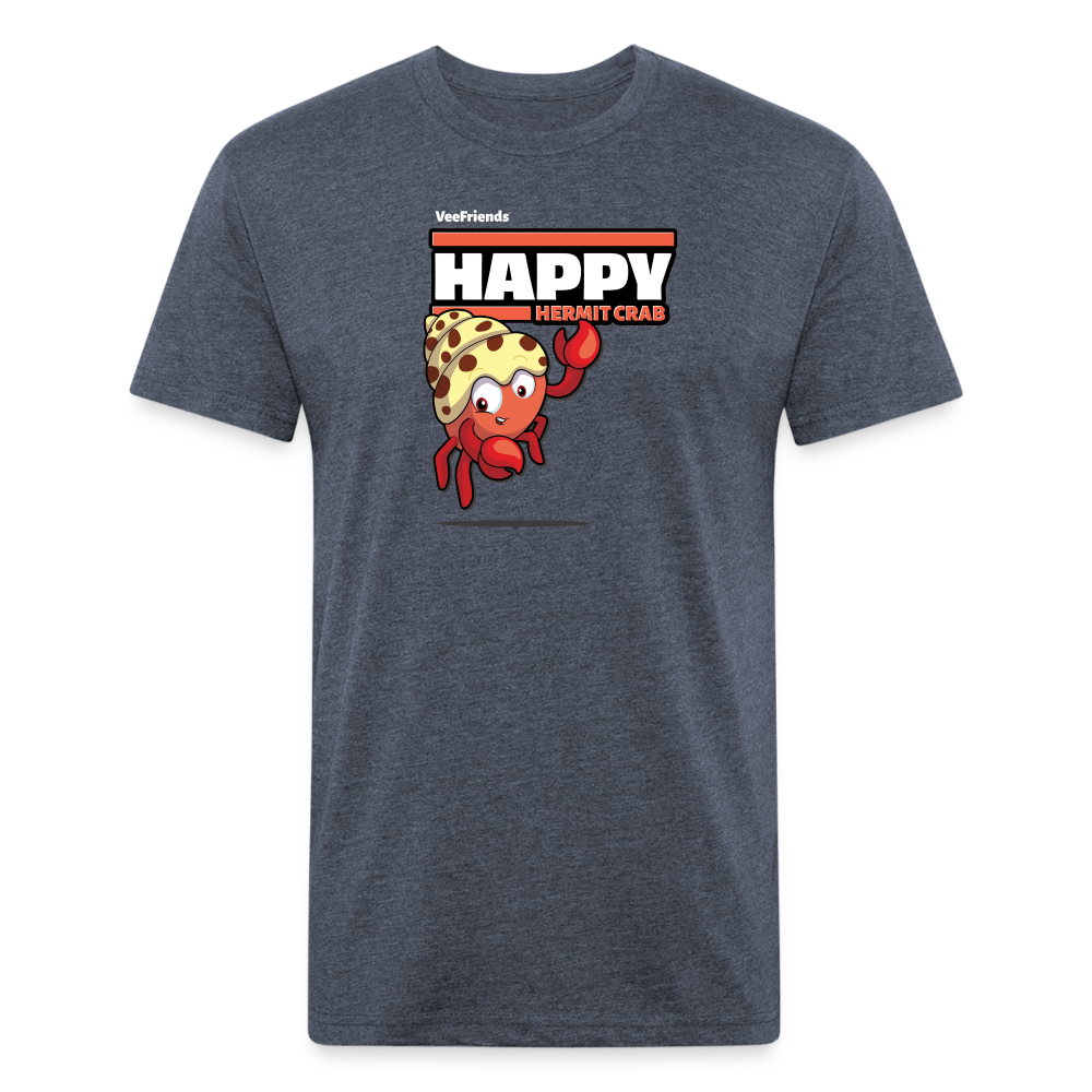 Happy Hermit Crab Character Comfort Adult Tee - heather navy