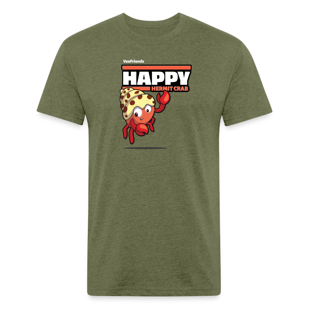 Happy Hermit Crab Character Comfort Adult Tee - heather military green