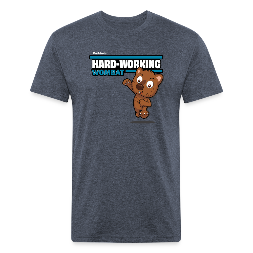 Hard-Working Wombat Character Comfort Adult Tee - heather navy