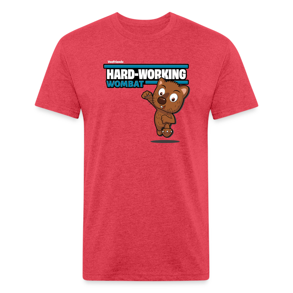 Hard-Working Wombat Character Comfort Adult Tee - heather red