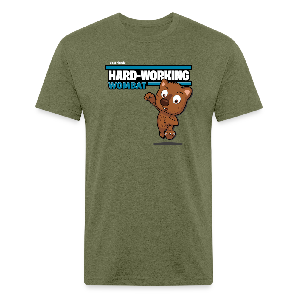 Hard-Working Wombat Character Comfort Adult Tee - heather military green