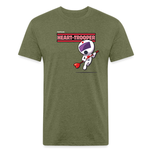 Heart-Trooper Character Comfort Adult Tee - heather military green